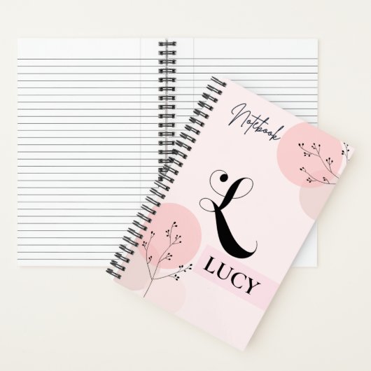 Rosa florales SpiralNotebook mit L Notizblock (Innen)