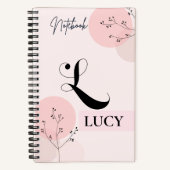 Rosa florales SpiralNotebook mit L Notizblock (Vorderseite)