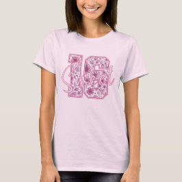 Rosa florales Sweet 16 Elegantes 16. Geburtstagsge T-Shirt