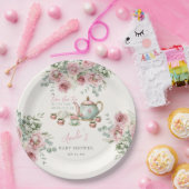 Rosa Florales Tees mit der werdenden Mutter Baby S Pappteller (Party)
