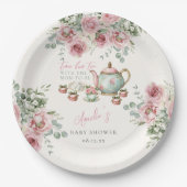 Rosa Florales Tees mit der werdenden Mutter Baby S Pappteller (Vorderseite)