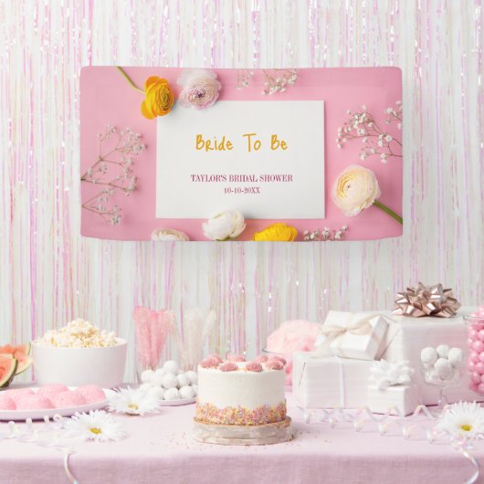 Rosa Florales Thema Brautparty Banner (Party)