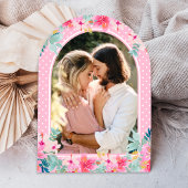 Rosa florales tropisches Flamingo Navy Brautparty Einladung