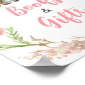 Rosa Florales Wald Bücher und Geschenke Schild (Ecke)