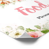Rosa Florales Wald-Dusch-Lebensmittel-Schild Poster (Ecke)
