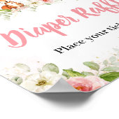 Rosa Florales Wald-Duschwindel-Raffle-Schild Poster (Ecke)