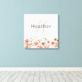 Rosa, floralgesteppte Canvas drucken Leinwanddruck (Insitu (Holzboden))