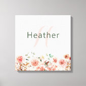 Rosa, floralgesteppte Canvas drucken Leinwanddruck (Vorderseite)