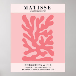 Rosa Floralposter im Matisse-Stil Wandkunst Poster
