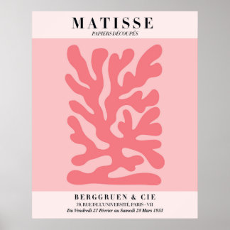 Rosa Floralposter im Matisse-Stil | Wandkunst Poster