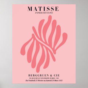 Rosa Floralposter im Matisse-Stil Wandkunst Poster