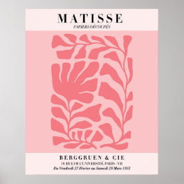 Rosa Floralposter im Matisse-Stil | Wandkunst Poster