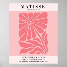 Rosa Floralposter im Matisse-Stil | Wandkunst
