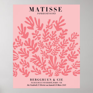Rosa Floralposter im Matisse-Stil Wandkunst Poster