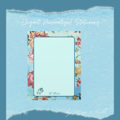 Rosa Florals auf blauem Personalisiert