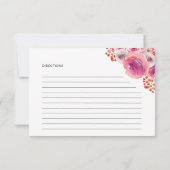 Rosa Florals Brautparty Rezept Karte (Rückseite)