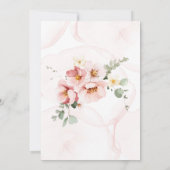 Rosa Florals Elegante Eukalyptus-Polterabend Einladung (Rückseite)