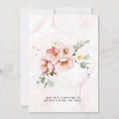Rosa Florals Elegantes Eukalyptus-Brautparty Einladung (Rückseite)