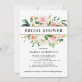 Rosa Florals Modernes Brautparty Einladung (Vorderseite)