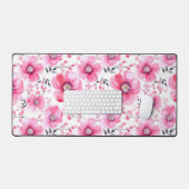 Rosa Florals Nahtlose Blume Muster Schreibtischunterlage (Tastatur & Maus)