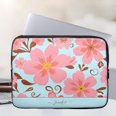 Rosa Florals - Pastel Vibes-Retro-Blume Laptopschutzhülle