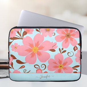 Rosa Florals - Pastel Vibes-Retro-Blume Laptopschutzhülle