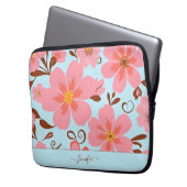 Rosa Florals - Pastel Vibes-Retro-Blume Laptopschutzhülle (Vorderseite Links)