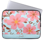 Rosa Florals - Pastel Vibes-Retro-Blume Laptopschutzhülle (Vorderseite)