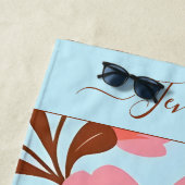 Rosa Florals - Pastel Vibes-Retro-Blume Strandtuch (Beispiel)