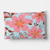 Rosa Florals - Pastel Vibes-Retro-Blume Zubehörtasche (Rückseite)