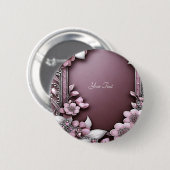 Rosa Floraltaste Button (Vorne & Hinten)