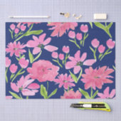 Rosa Florenwasserfarbe im Hintergrund der Marine Seidenpapier (Handwerk)