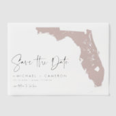 Rosa Florida Karte Save the Date Minimalistisch Pergament Einladungen (Vorderseite)