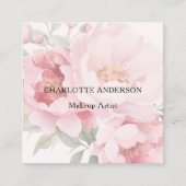 Rosa Florine Rose QR-Code Quadratische Visitenkarte (Vorderseite)