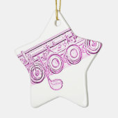 Rosa Flöten-Verzierung Keramikornament (Links)