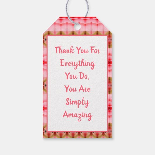 Rosa Flower Geschenkanhänger (Rückseite)