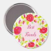 Rosa Flower Magnet (Vorderseite/Rückseite)