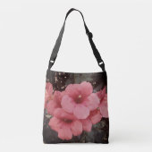 Rosa-Fluer-Mehrdruck-Cross-Body-Bag Tragetaschen Mit Langen Trägern (Rückseite)