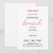 Rosa Flügel, Weißpost Hochzeitsbrot Save The Date (Vorne/Hinten)