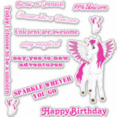 Rosa Flügeldrachen Aufkleber (Vorderseite)