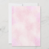 Rosa Flugzeug Flying Teddy Bear Clouds Babydusche Einladung (Rückseite)