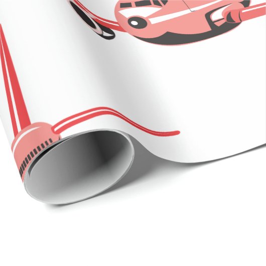 rosa Flugzeug Geschenkpapier (Rolleneckpunkt)