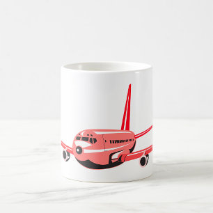 rosa Flugzeug Kaffeetasse