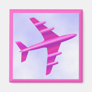 rosa Flugzeug Magnet