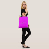 Rosa fluoreszierendes Neon-Monogramm Tasche (Am Model)