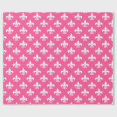 Rosa Flur-de-lis Geschenkpapier (Flach)