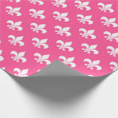 Rosa Flur-de-lis Geschenkpapier (Ecke)