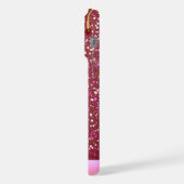 💖 Rosa Flüssig-Glitter-Fluss über Gold Luxe ✨👑 iPhone Hülle (Linke Seite)