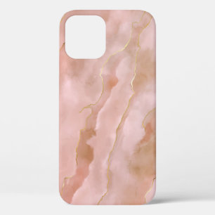 Rosa Flüssig-Marmor-Gold-Textur Case-Mate iPhone Hülle