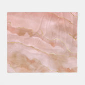 Rosa Flüssig-Marmor-Gold-Textur Fleecedecke (Vorderseite (Horizontal))